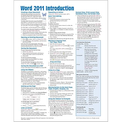 Word 2011 for Mac: Introduction Quick Reference Guide (Cheat Sheet of Instructions, Tips & Shortcuts - Laminated Card)