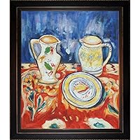 overstockArt Still Life with Breton Pottery Painting by Maurer with Veine D' or Bronze Angled, Bronze Reverse Angled Frame