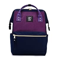 Kah&Kee Polyester Travel Backpack Functional Anti-theft School Laptop for Women Men (Linen Purple, Medium)