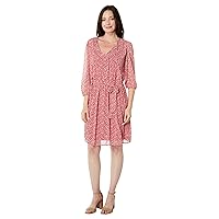Tommy Hilfiger Women's Mini Length Long Sleeve Floral Printed Sportswear Dress, Scarlet Multi