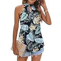 Tank Top for Women Summer Halter Neck Tops Keyhole Sleeveless Shirts Loose Fit