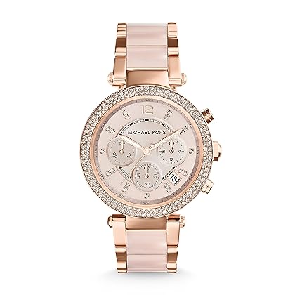 Michael Kors Parker Stainless Steel Watch With Glitz Accents