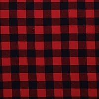Mook Fabrics Flannel PRT Buffalo Plaid, Red, 15 Yard Bolt