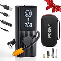 ZMOON Tire Inflator Portable Air Compressor, 2-IN-1 150PSI Cordless & DC 12V Air Pump for Car Tires, 9000mAh 4X Faster Inflation Live Pressure Gauge Air Pump for Car/Motorcycle/Bike/Ball