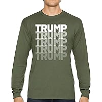 Trump Fade Long Sleeve T-Shirt Donald My President 45 47 MAGA First Make America Great Again Republican Conservative