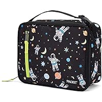 PackIt Freezable Classic Lunch Box, Spaceman, Built with EcoFreeze Technology, Collapsible, Reusable, Zip Closure With Zip Front Pocket and Buckle Handle, Perfect for School Lunches