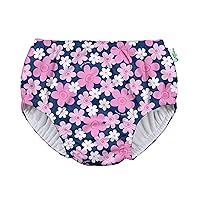 i play. by green sprouts baby girls Pull-up Reusable and Toddler Swim Diaper, Navy Blooms, 2-3T US