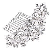 Silver Wedding Hair Comb With Pearls and Crystals Wedding Hair Accessories Bridal Headpiece Or For Parties