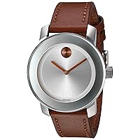 Movado Women's Swiss Quartz Stainless Steel and Leather Watch, Color: Brown (Model: 3600379)