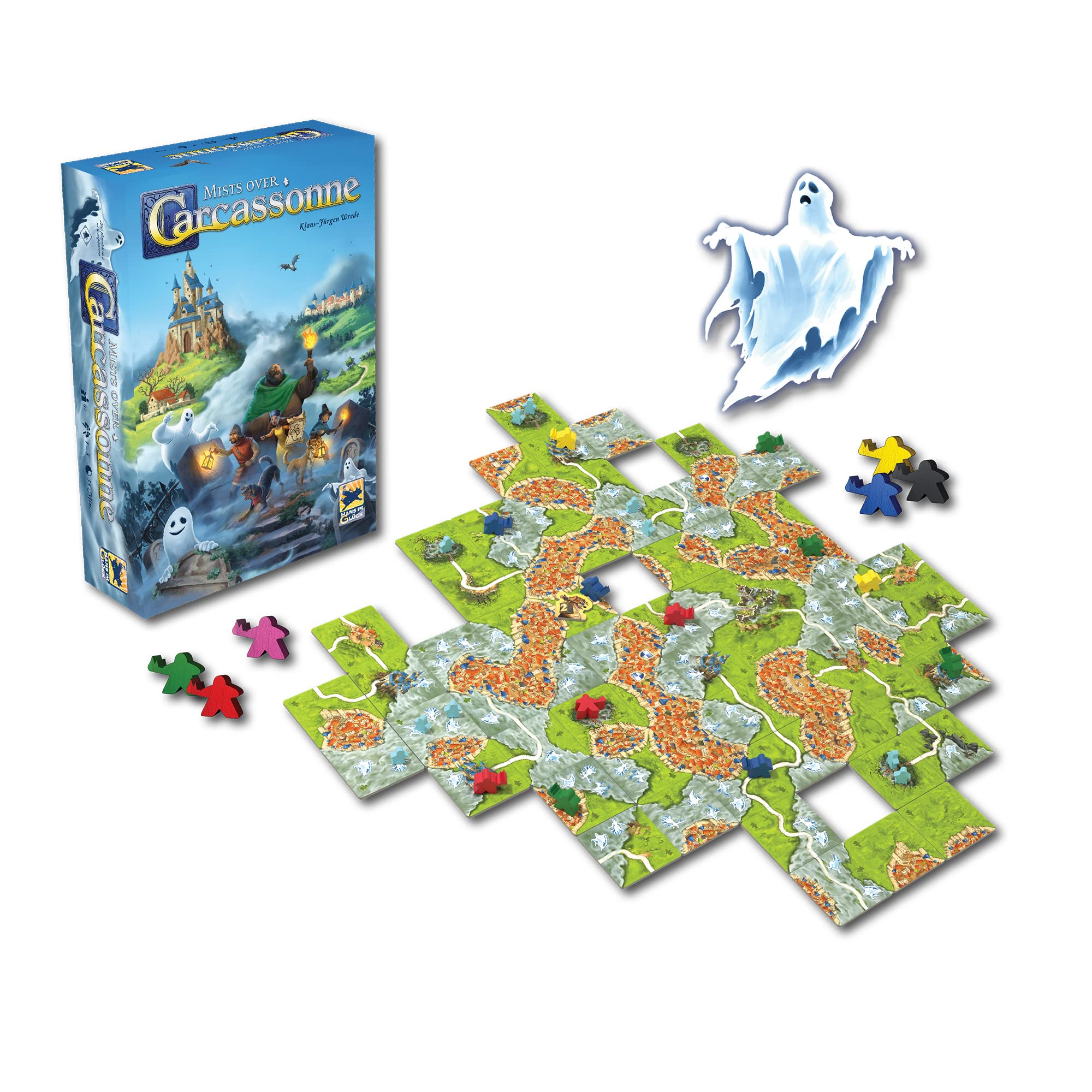 Mists Over Carcassonne Board Game | Territory Building Strategy Game | Cooperative Family Game for Kids and Adults | Ages 8+ | 2-6 Players | Average Playtime 45 Minutes | Made by Z-Man Games
