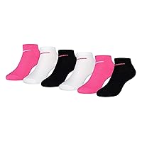 Nike Kids' Little Ankle Socks (6 Pairs), Pink Pow/White/Black, 5/7