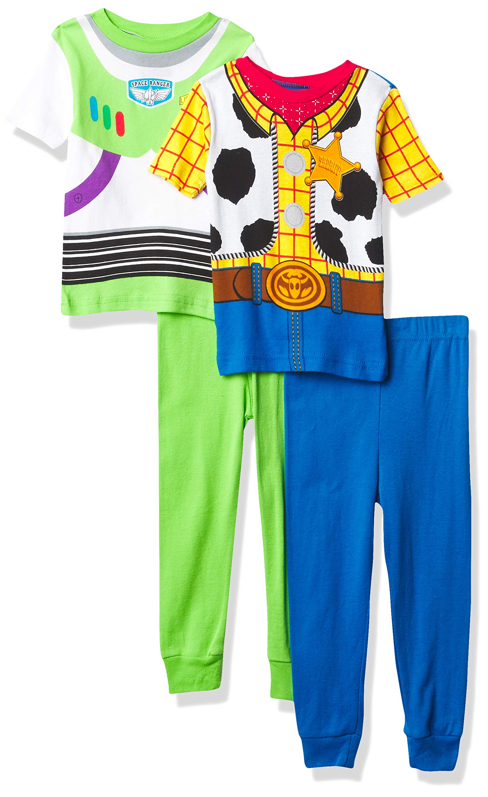 Disney Boys' 4-Piece Snug-fit Cotton Pajamas Set