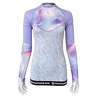 Women Rash Guard Long Sleeve UV UPF 50+ Sun Protection Zip Swim Shirt Rashguard Swimsuit Active