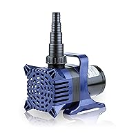 Alpine Corporation 3100 GPH Submersible Water Pump with 33 FT Cord and Adapters for Ponds, Fountains, Waterfalls, and Water Circulation, 276 Watts 21.5 FT Lift Quiet Operation Vertical/Horizontal