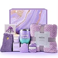 Birthday Gifts for Women, Get Well Soon Gifts, Relaxing Spa Care Package with Luxury Flannel Blanket - Valentines, Mothers Day, Christmas Gifts for Women, Mom, Wife, Girlfriend, Friends, Sis