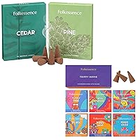 Incense Cones Scented, Set of 6 Inscents-Cones (120 Cones) with Incense Cones Holder & Set of 2 Inscents-Cones (30 Cones), Natural Fragrances