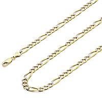 14K Solid Gold Figaro Chains (Select Options)
