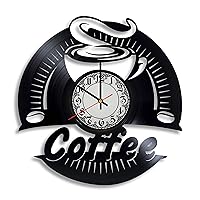 Coffee Vinyl Record Wall Clock, Coffee Espresso, Americano, Barista Personalized Ornaments Gift for Any Occasion