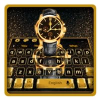 Luxury Black Golden Watch Keyboard Theme