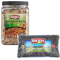 Iberia Black Beans (4lb.) and Iberia Rice & Black Beans (3.4 Lb), Ready to Cook