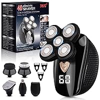 Bald Electric Head Shaver for Men: Electric Head Shavers for Bald Men - Rotary Waterproof Cordless Bald Electric Shavers