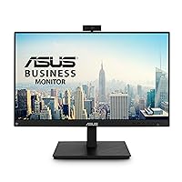 ASUS 23.8” 1080P Video Conferencing Monitor (BE24EQSK) - Full HD, IPS, Built-in Adjustable 2MP Webcam, AI Noise-canceling Mic, Speakers, Eye Care, DisplayPort, HDMI, Wall Mountable, Height Adjustable