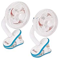 Diono Stroller Fans, Pack of 2 Clip On Baby Safe Stroller Fans with Flexible Neck for Perfect Angle, Universal Fit with Most Strollers