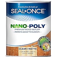 Seal-Once Nano+Poly Penetrating Wood Sealer with Polyurethane - Premium Waterproof Sealant -1 Gallon & Clear