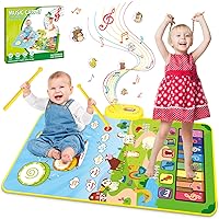 VGOFUN Baby Toys for 1 Year Old, 3 in 1 Musical Mat for Toddlers 1-3,Piano & Drum Mat with 2 Sticks Animal Touch Playmat Early Education Musical Toys First Birthday Gifts for 1 2 3 Year Old Boys Girls