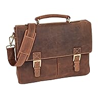 Real Leather Briefcase Cross Body Satchel Messenger Organiser Bag Cobar Tan