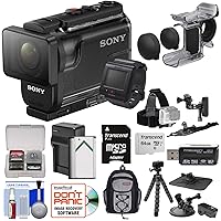 Sony Action Cam HDR-AS50R Wi-Fi HD Video Camera Camcorder & Remote + Finger Grip + Action Mounts + 64GB Card + Battery/Charger + Backpack + Tripod Kit