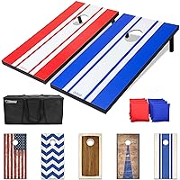 GoSports Classic Cornhole Sets – Choose 4'x2' or 3'x2' - Includes 8 Bean Bags, Travel Case and Game Rules (Choice of Style)