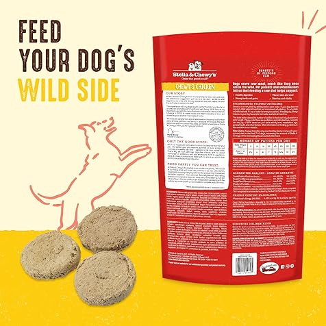 Stella & Chewy's Freeze Dried Raw Dinner Patties – Grain Free Dog Food, Protein Rich Chewy’s Chicken Recipe – 25 oz Bag