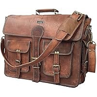 Cuero DHK 16 Inch Vintage Handmade Leather Messenger Bag Laptop Briefcase Computer Satchel Bag for Men & Women (16 Inch Medium)