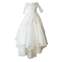 Miama Ivory Lace Tulle Wedding Flower Girl Dress Junior Bridesmaid Dress