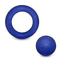 Tuff Pupper SuperChewy Durable Rubber Dog Ball and Rubber Durable Ring Dog Toy Bundle