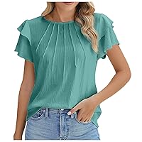 Women Lightweight Cute Short Sleeve T Shirts Breathable Trendy Clothes Tops Comfy Cozy Blouse Tees