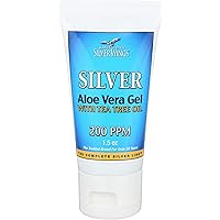 Natural Path Silver Wings Silver 200ppm Aloe Vera Gel w/Tea Tree Oil 1.5 oz. Skin Healing & Nourishing