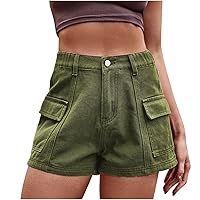 Women High Waist Denim Shorts Solid Cargo Jeans Shorts Sexy Casual Hot Pants Summer Outdoor Hiking Straight Short Pant