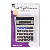 Charles Leonard Desktop Calculator, Battery and Solar Powered with Tilted 9 Digit Display, Gray (39200)