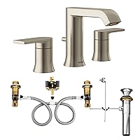 T6708BN-9000 Genta Two-Handle Widespread Bathroom Faucet with Valve, Brushed Nickel