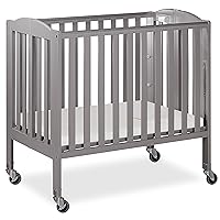 3-in-1 Folding Portable Crib, Steel Grey, Large