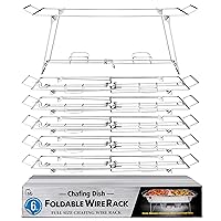 Foldable Chafing Wire Rack Buffet Stand - 6 Pack Full Size Racks For Dish Serving Trays Food Warmer catering supplies for Parties, Occasions, or Events