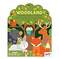 Petit Collage Coloring Book with Stickers Woodland