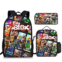 3PCS Kids Cosplay Funny School Backpack,Unisex Back to School Adjustable Backpack,Gifts for Fans,Travel Laptop Backpack Style-1