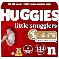 Newborn Diapers, Little Snugglers Newborn Diapers, Size Newborn (up to 10 lbs), 144 Count