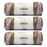 Caron Simply Soft Freckle Sienna Yarn - 3 Pack of 5oz/141g - Acrylic - #4 Worsted (Medium) - 235 Yards - Knitting, Crocheting & Crafts