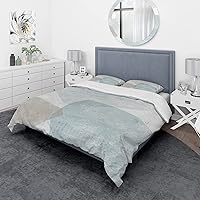 Grey and White Collage II Modern & Contemporary Duvet Cover Set, Beige Duvet Cover Set Queen, Abstract Bedding Set of 3 Pieces, All Season Modern & Contemporary Bedding Sets Queen