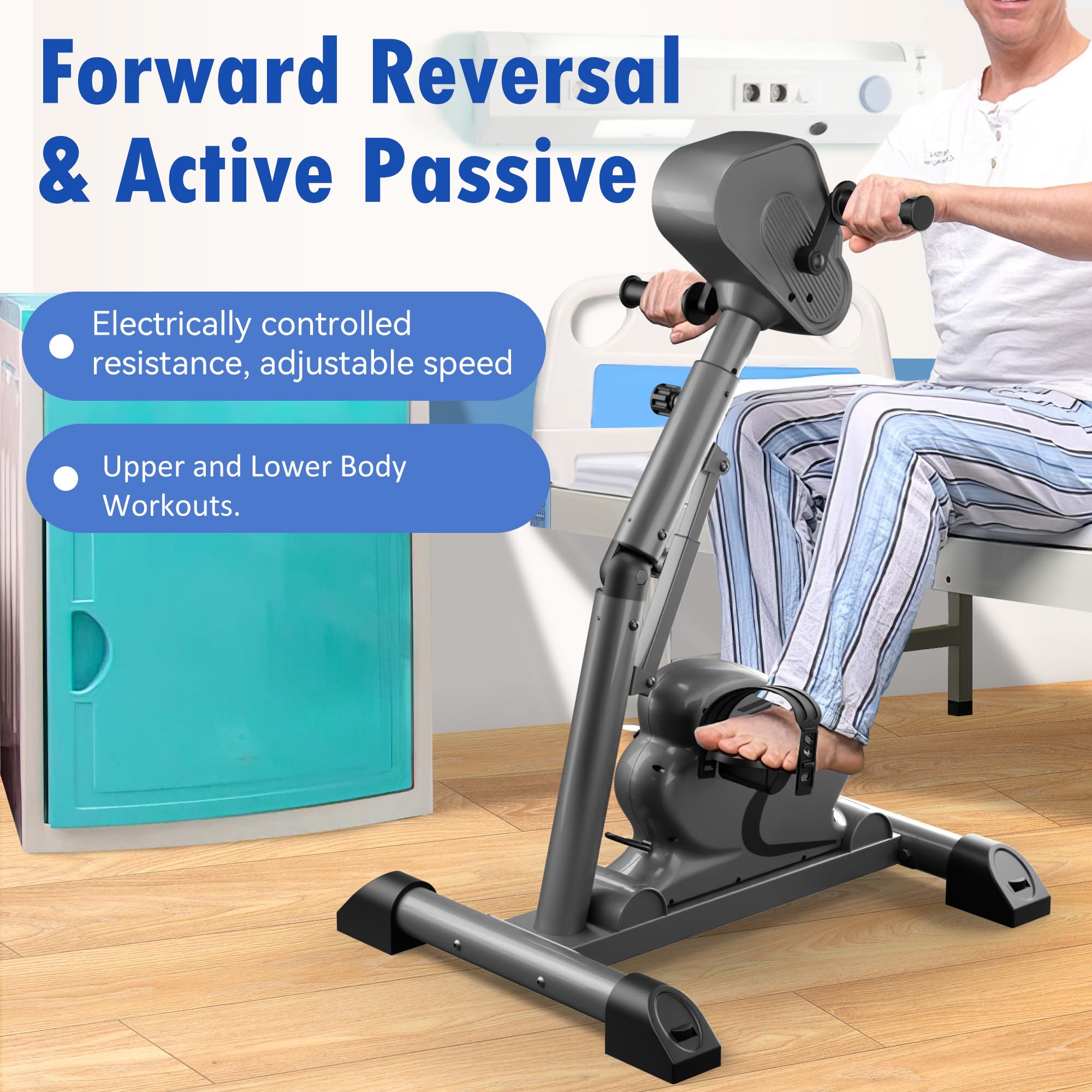 HNLIY Motorized Pedal Exerciser Leg Arm Workout Knee Physical Therapy Assisted Rehabilitation Electric Exercise Bike Home Recover Fitness Equipment Suitable for Elderly