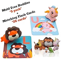 Bath Toys Super Combo - Matching Animal Flash Cards and moldfree Toys